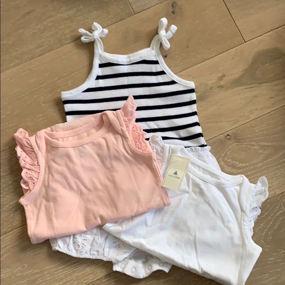 GAP Other - Ruffle bodysuits s 0-3pink and 3-6white romper0-3